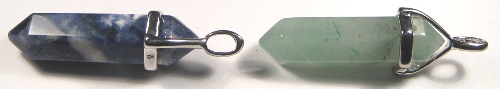 Foto-Edelsteine: zwei Stift-Anhänger ("Doppeldender")