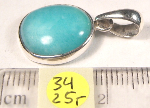 Foto Edelstein-Anh�nger in Sterlingsilber: Amazonit-Freiform-Cabochon
