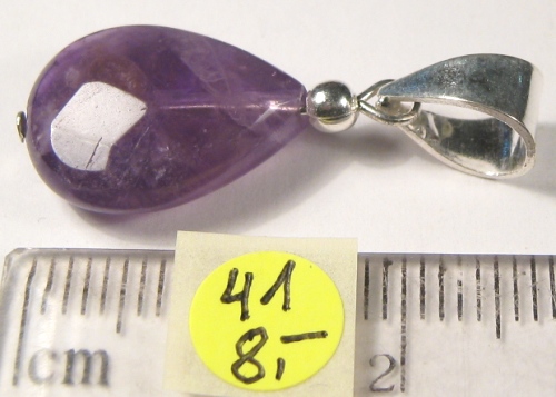 Foto Edelstein-Anhänger in Sterlingsilber: Amethyst Spitzoval facettiert