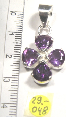 Foto Edelstein-Anhänger in Sterlingsilber: Amethyst-Kleeblatt