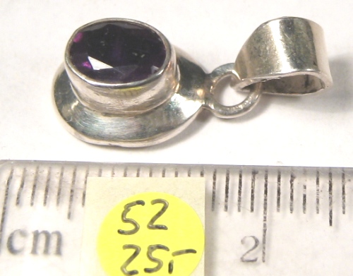 Foto Edelstein-Anhänger in Sterlingsilber: Amethystovaler Anhänger