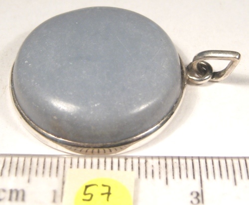 Foto Edelstein-Anhänger in Sterlingsilber: Angelit runder Cabochon