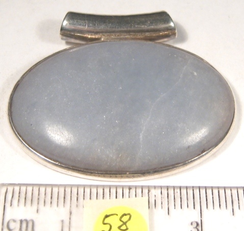 Foto Edelstein-Anhänger in Sterlingsilber: Angelit ovaler Cabochon
