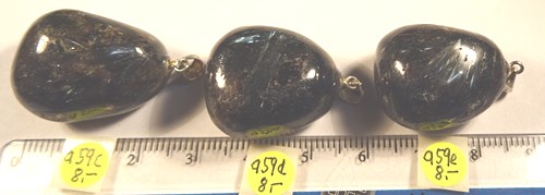 Foto Edelstein-Anhänger in Sterlingsilber: Anthophyllit-Trommelsteine