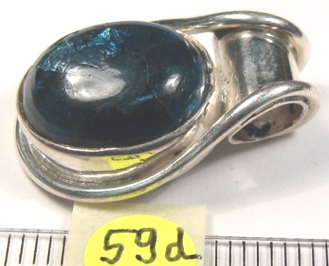 Foto Edelstein-Anhänger in Sterlingsilber: Apatit blau