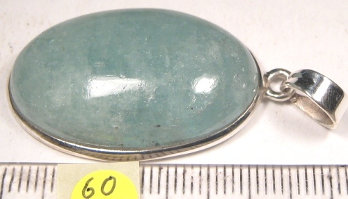 Foto Edelstein-Anhänger in Sterlingsilber: Aquamarin in Cabochonform