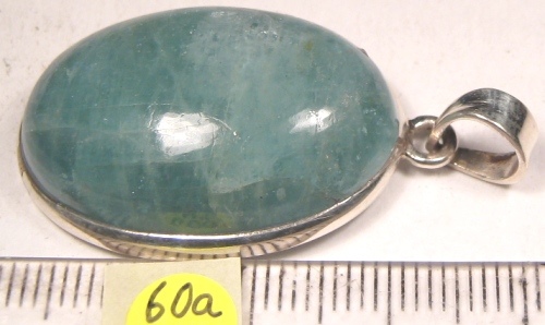 Foto Edelstein-Anhänger in Sterlingsilber: ovaler Aquamarin