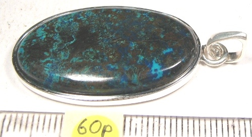 Foto Edelstein-Anh�nger in Sterlingsilber: Azurit in Cabochonform