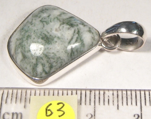 Foto Edelstein-Anhänger in Sterlingsilber: Baumachat, fast Rautenform