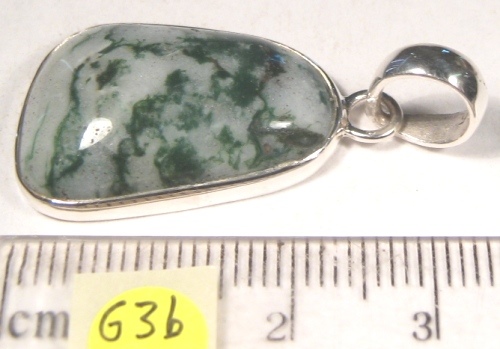 Foto Edelstein-Anhänger in Sterlingsilber: Freiform-Cabochon Baumachat