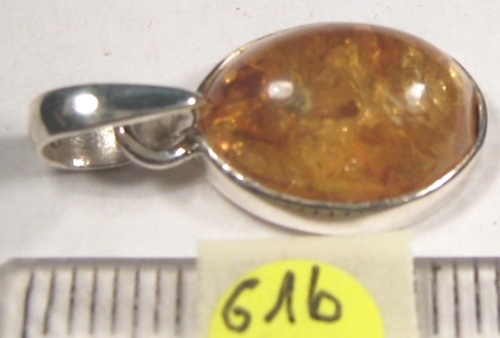 Foto Edelstein-Anh�nger in Sterlingsilber: Bernstein in Cabochonform