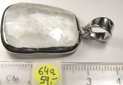 Foto Edelstein-Anhänger in Sterlingsilber: praktisch farbloser Beryll