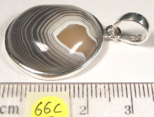 Foto Edelstein-Anhänger in Sterlingsilber: Botswana-Achat in Cabochonform