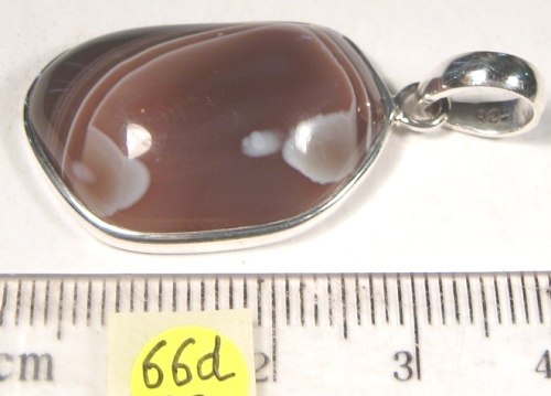 Foto Edelstein-Anhänger in Sterlingsilber: Botswana-Achat Rundschliff