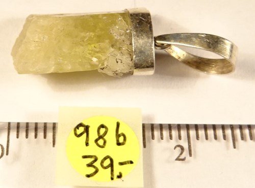 Foto Edelstein-Anhänger in Sterlingsilber: Brasilianit mit Silberkappe
