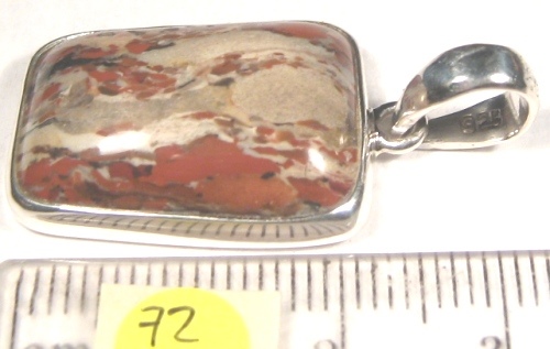 Foto Edelstein-Anhänger in Sterlingsilber: Freiform-Cabochon Brekzienjaspis