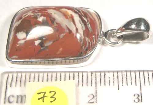 Foto Edelstein-Anhänger in Sterlingsilber: Brekzienjaspis Cabochon