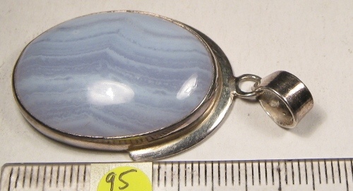 Foto Edelstein-Anh�nger in Sterlingsilber: ovaler Chalcedon