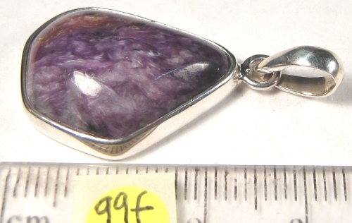 Foto Edelstein-Anh�nger in Sterlingsilber: Charoit Freiform-Cabochon