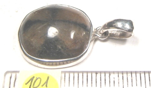 Foto Edelstein-Anhänger in Sterlingsilber: Chiastolith Freiform-Cabochon