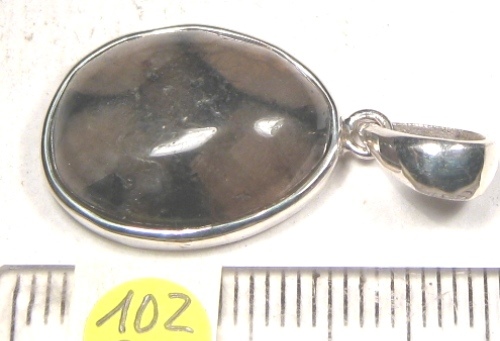Foto Edelstein-Anhänger in Sterlingsilber: Chiastolith ovaler Cabochon