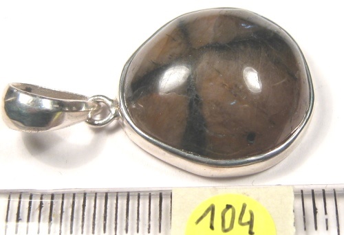 Foto Edelstein-Anhänger in Sterlingsilber: Cabochon Chiastolith
