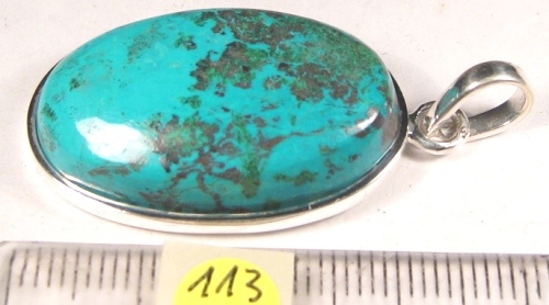 Foto Edelstein-Anh�nger in Sterlingsilber: Chrysokoll
