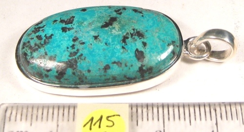 Foto Edelstein-Anh�nger in Sterlingsilber: ovaler Chrysokoll