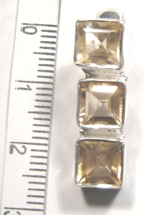 Foto Edelstein-Anhänger in Sterlingsilber: Citrin drei facettierte Quadrate