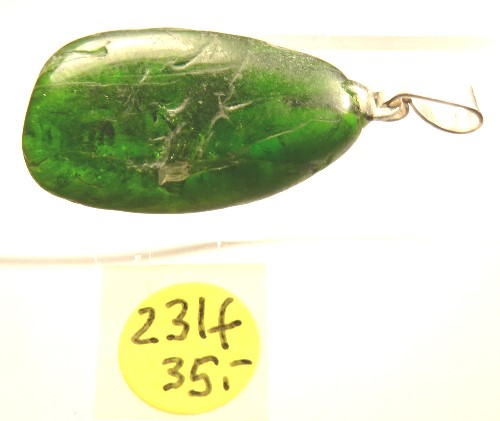 Foto Edelstein-Anhänger in Sterlingsilber: getrommelter Diopsid