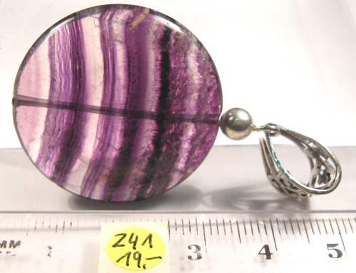 Foto Edelstein-Anh�nger mit Sterlingsilber-H�nger: runder Fluorit
