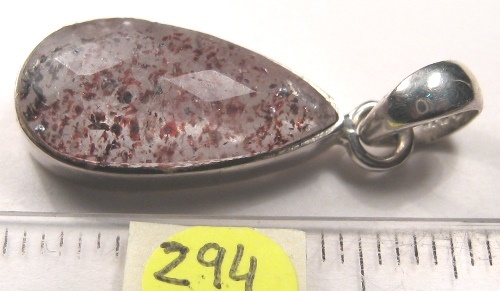 Foto Edelstein-Anh�nger in Sterlingsilber: H�matit von mir Erdbeerquarz genannt