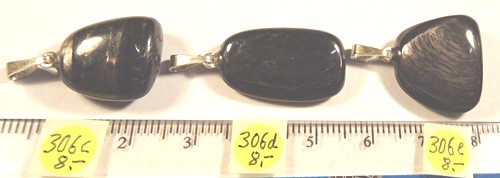 Foto Edelstein-Anhänger Sterlingsilberschlaufe: 3 kleinere Hypersthen
