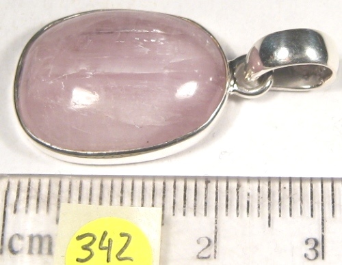 Foto Edelstein-Anhänger in Sterlingsilber: Freiform-Cabochon Kunzit