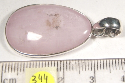 Foto Edelstein-Anhänger in Sterlingsilber: Kunzit in Cabochonform