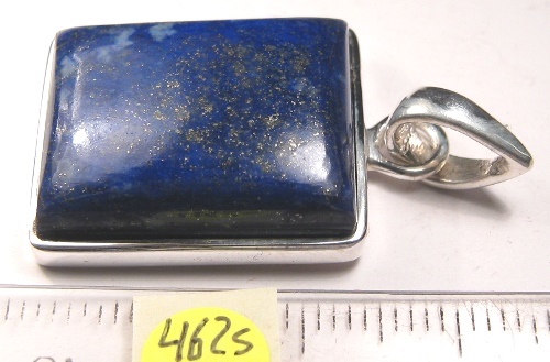 Foto Edelstein-Anhänger in Sterlingsilber: rechtseckiger Lapislazuli-Cabochon