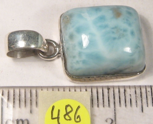 Foto Edelstein-Anhänger in Sterlingsilber: Larimar hellere Farbe