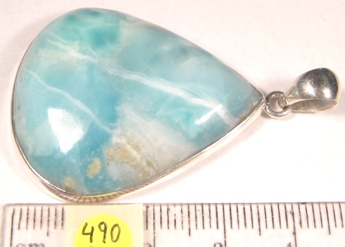Foto Edelstein-Anhänger in Sterlingsilber: Larimar