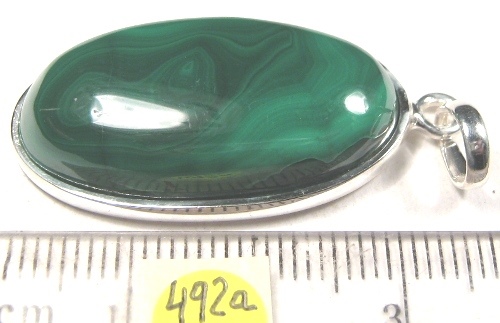 Foto Edelstein-Anhänger in Sterlingsilber: Malachit-Cabochon