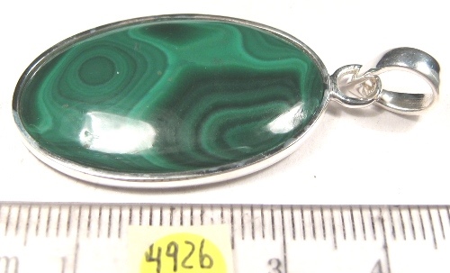 Foto Edelstein-Anhänger in Sterlingsilber: Malachit ovaler Cabochon