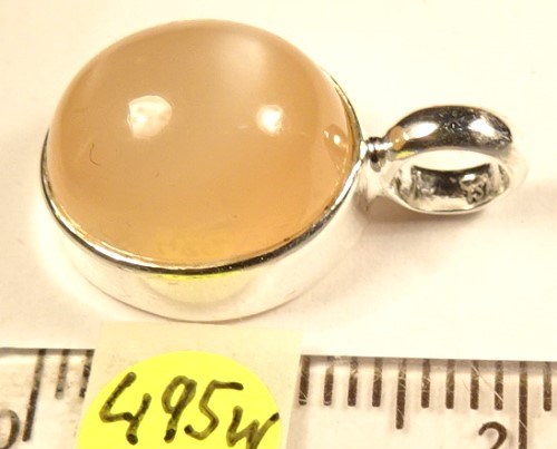 Foto Edelstein-Anhänger in Sterlingsilber: Mondstein-Cabochon
