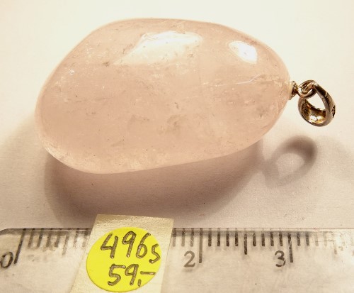 Foto Edelstein-Anhänger in Sterlingsilber: Morganit-Trommelstein