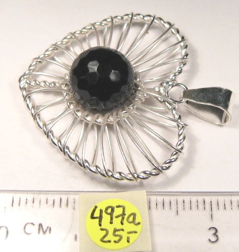 Foto Edelstein-Anh�nger in Sterlingsilber: Herz mmit facettiertem Onyx