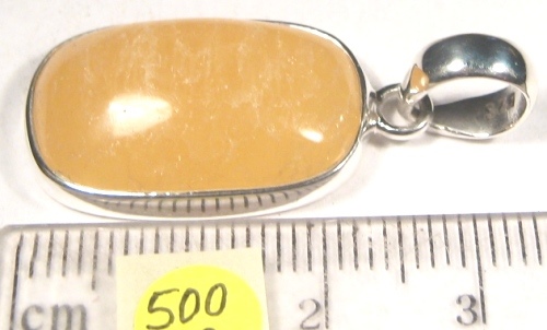 Foto Edelstein-Anhänger in Sterlingsilber: Orangencalcit
