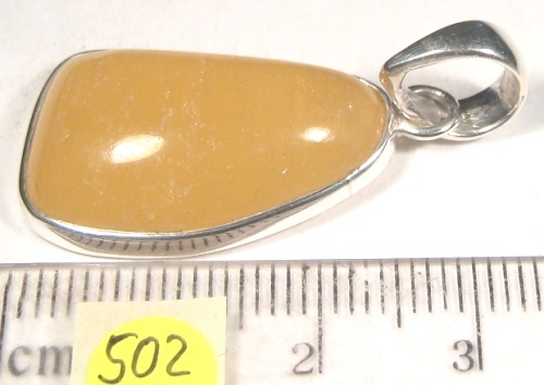 Foto Edelstein-Anhänger in Sterlingsilber: Orangencalcit Cabochon