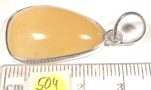 Foto Edelstein-Anhänger in Sterlingsilber: Orangencalcit Freiform-Cabochon