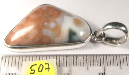Foto Edelstein-Anhänger in Sterlingsilber: Ozeanjaspis Cabochon