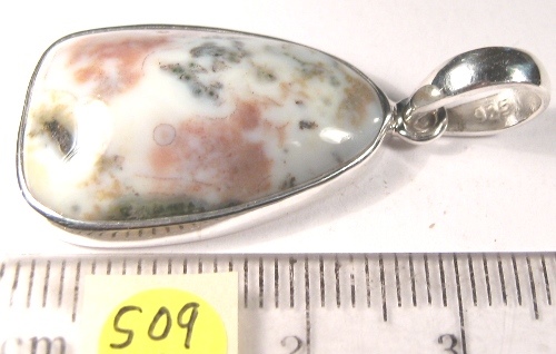 Foto Edelstein-Anhänger in Sterlingsilber: Ozeanjaspis in Cabochonform