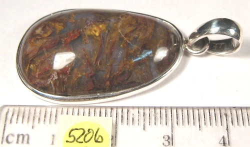 Foto Edelstein-Anh�nger in Sterlingsilber: Pietersit-Freiform-Cabochon