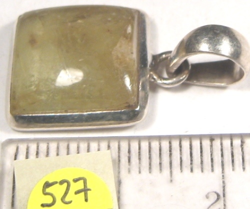 Foto Edelstein-Anhänger in Sterlingsilber: Prehnit in Cabochonform